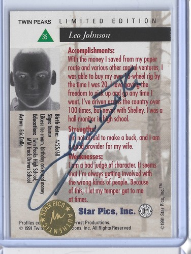 Twin peaks autograph star - peaks, pics